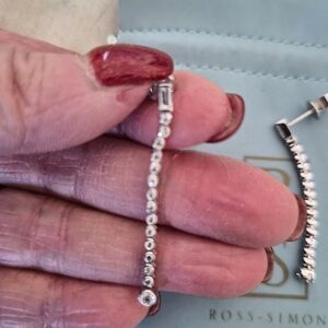 Ross-Simons 18K White Gold Diamond Dangle Earrings